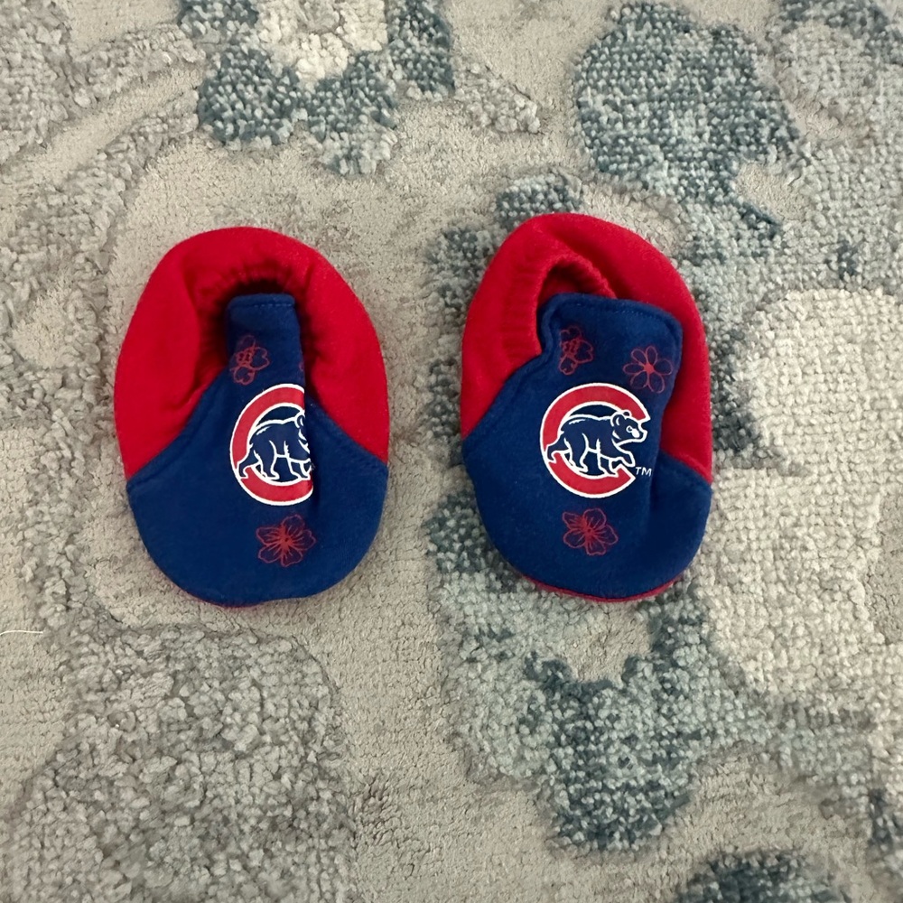 Chicago Cubs Baby Booties Red and Blue